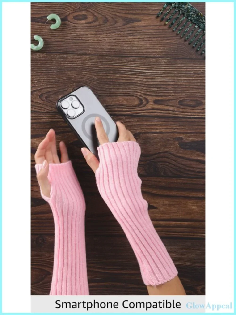 Fingerless Knitted Arm Warmers Gothic Kawaii Y2K Gloves Stretchy Cotton